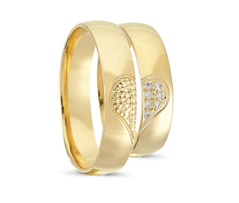 Hjerte vielsesringe Romance Smykker