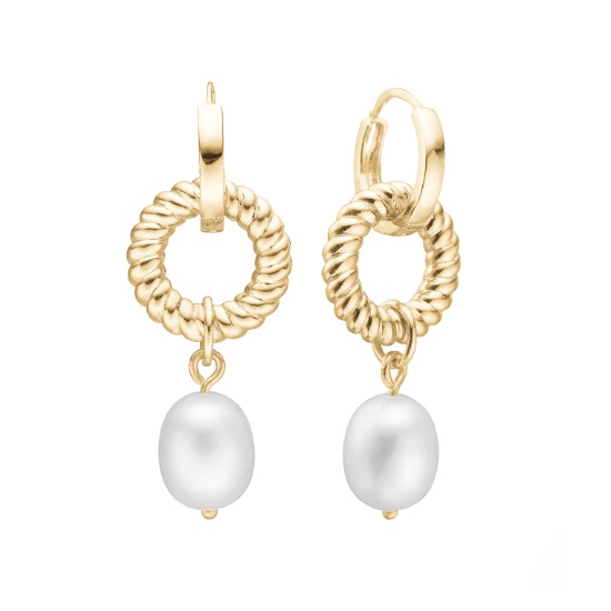 Creoler snoet med ferskvandsperle forgyldt