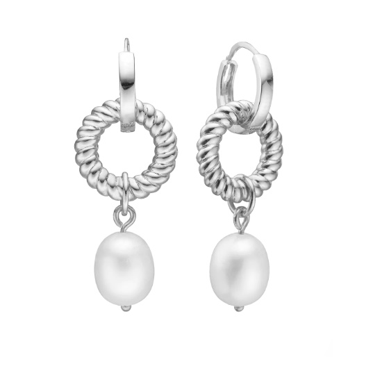 Creoler snoet med ferskvandsperle i Sølv