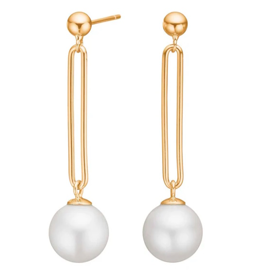 Ørehængere Pearly, Sølvforgyldt