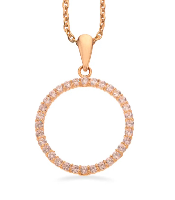 Vedhæng Cirkel med Cubic Zirkonia i 8 kt Guld