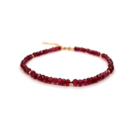 Armbånd rhodolit i sølv forgyldt 17 + 2 cm