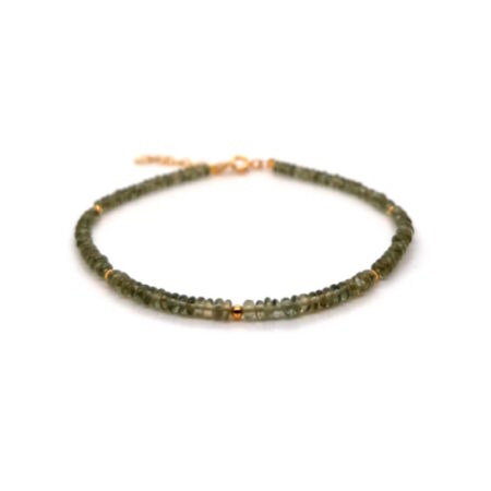 Armbånd Grøn Apatite Quarz Sølv Forgyldt