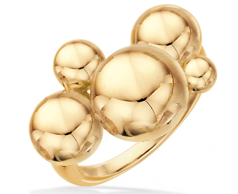 Ring kugler i sølv forgyldt