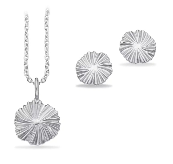 Pixel smykkesæt polet plisse i sølv