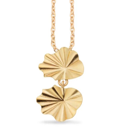 Halskæde med vedhæng plisse i 8 kt.Guld