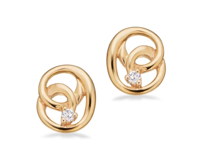 Elegante Øreringe i 8 kt. Guld med Zirkonia