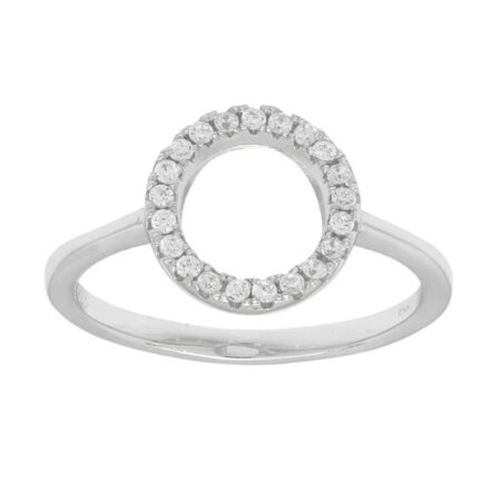 Rhd. sølv ring ANNA med cz. cirkel 10mm