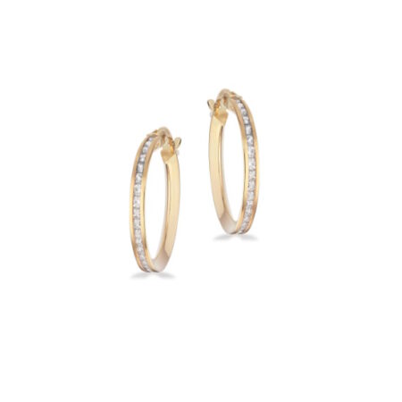 Clip-Creoler 18 mm i 8 kt guld med zirkonia