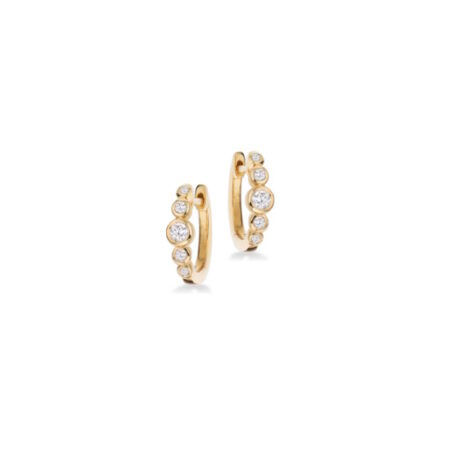 Clip Creoler i 14 kt guld med diamanter