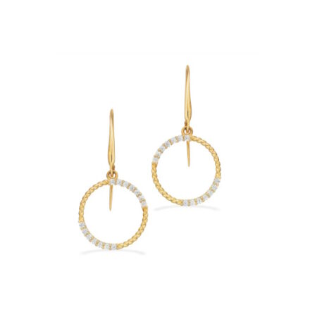 Ørebøjler cirkel i 8 kt guld med zirkonia