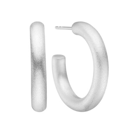 Ørehænger satinmat Ø 25 mm i Sølv