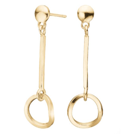 Ørehænger oval i forgyldt sølv