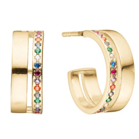 Halvcreol 16mm i forgyldt sølv