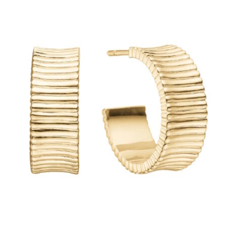 Halvcreol, riller 18 mm i forgyldt sølv