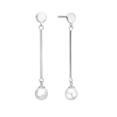Øreringe Perle-hænger i sølv