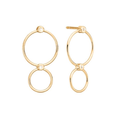 Øreringe dobbelt cirkel i 8 karat guld