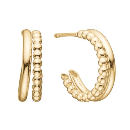 Halvcreol 14 mm i forgyldt sølv