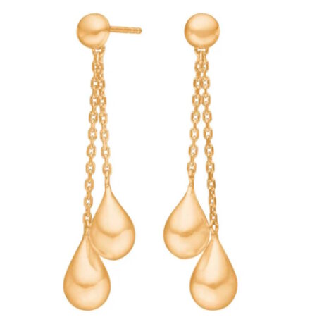 Ørehængere Drops i forgyldt sølv