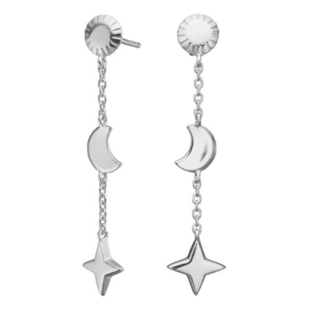 Ørehængere Universe i rhodineret sølv