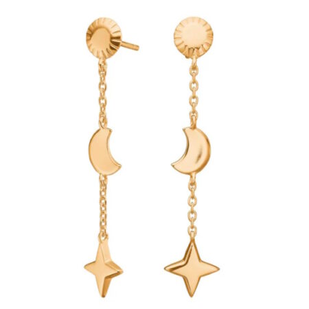 Ørehængere Universe i sølv forgyldt