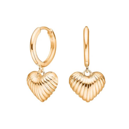 Ørehængere hjerte Breeze52 i sølv forgyldt