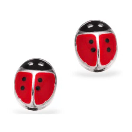 Øreringe Lille Mariehøne i sølv