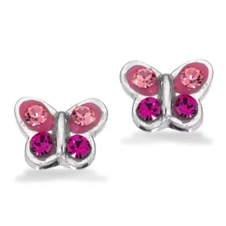 Girls ørepynt sommerfugl med zirkonia