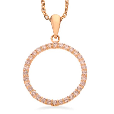 Vedhæng Cirkel med Cubic Zirkonia i 8 kt Guld