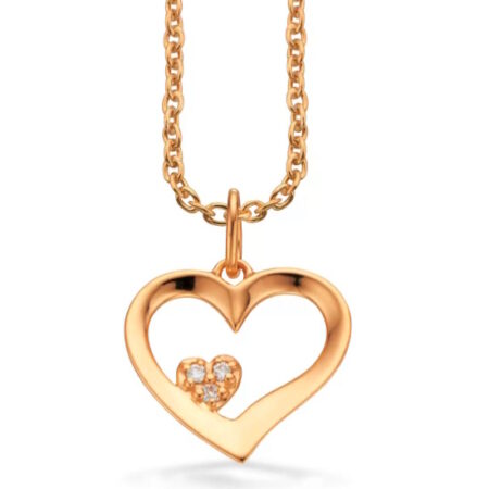 Vedhæng Hjærte i 8 kt.guld/m kæde