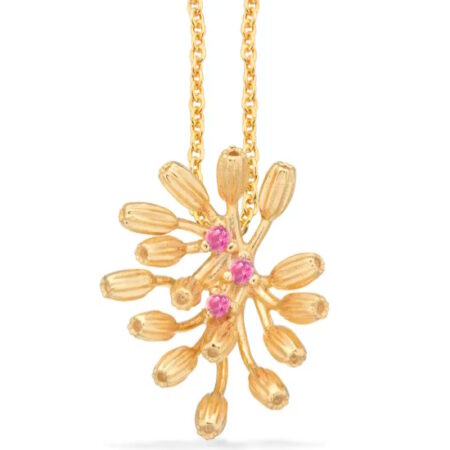 Vedhæng Blomst med Pink Cubic Zirkonia