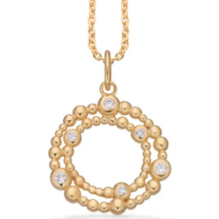 Vedhæng Kugler med Cubic Zirkonia i Forgyldt Sølv