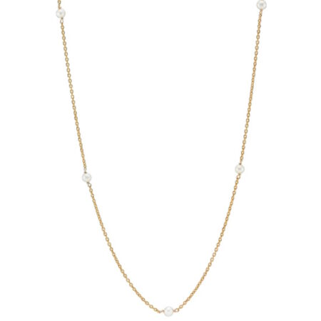 Collier med Ferskvandsperler i 8 kt guld