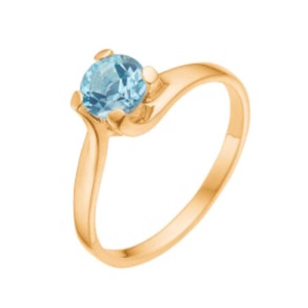 Ring Snoet med Blå Topaz i 8 karat guld