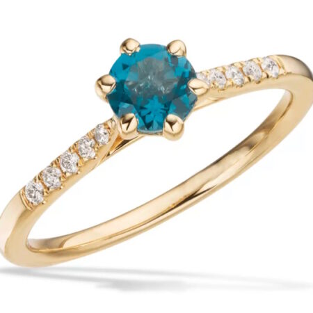 Ring Blue Topas i 14 karat guld