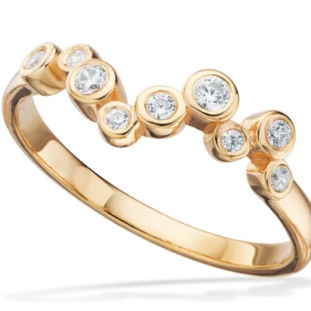 Soho ring med cubic zirkonia i sølv forgyldt