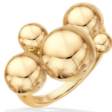 Ring kugler i sølv forgyldt