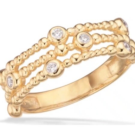 Ring kugler med cubic zirkonia i sølv forgyldt