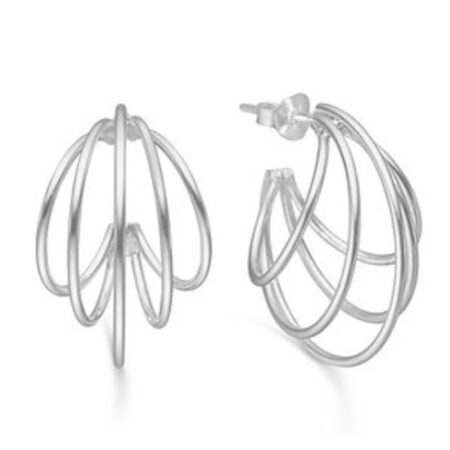 Moderne Øreringe i Sølv
