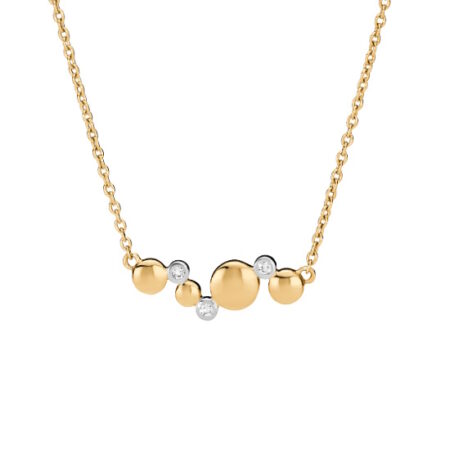 Collier med guld og hvidguld og diamanter