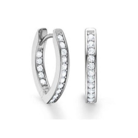 Moderne Øreringe med Zirkonia i Sølv