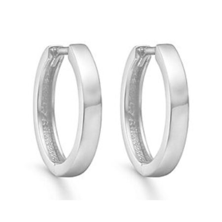 Stilrene Øre-Kreoler med Klik Lås i Sølv