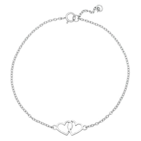 Armbånd Dobbelt Hjerte i Sølv