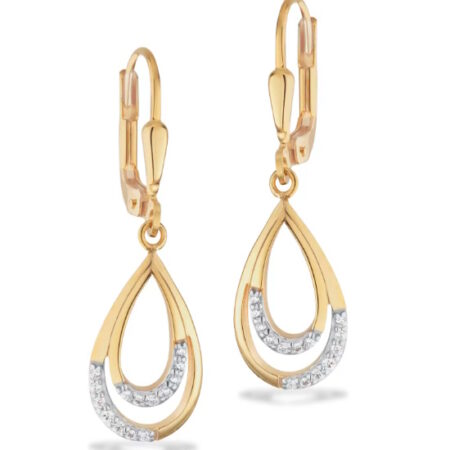 Ørebøjler med cubic zirkonia i 8 kt guld