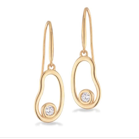 Ørebøjler med Cubic Zirkonia i 8 kt Guld