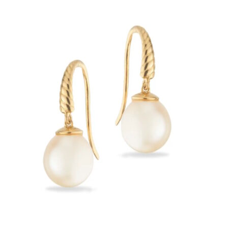 Ørebøjler med Ferskvandsperler i 8 kt Guld