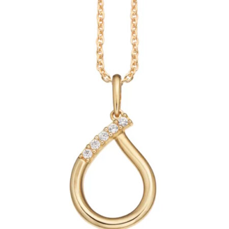 Halskæde med vedhæng i 8 kt guld og zirkonia