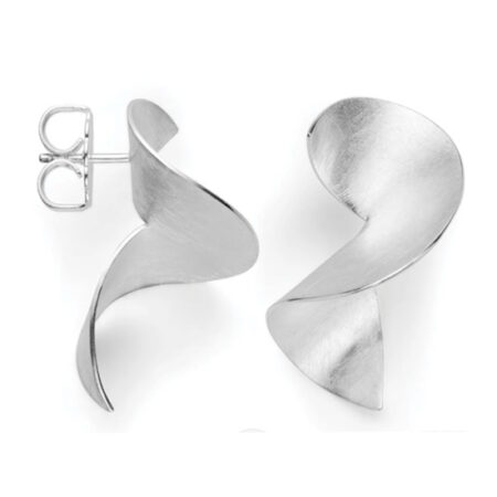 Øreringe i Blank rhodineret Sølv