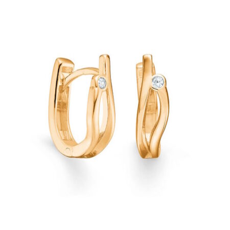Øreringe i 14 kt Guld med Zirkonia