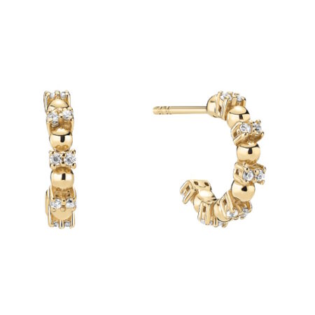 Creol med zirkonia i forgyldt Sølv